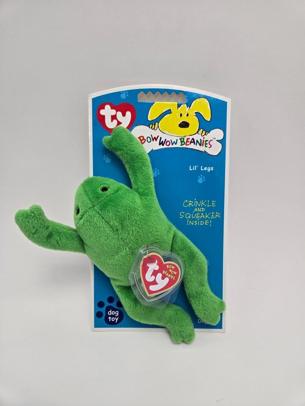 Ty Bow Wow Beanie Lil Legs the Frog - Dog Toy to Collectors Item! (4 inch)